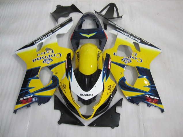 Amarelo Azul Corona Extra Kit Completo Carenagem Moto Suzuki GSXR 600 K4 2004-2005