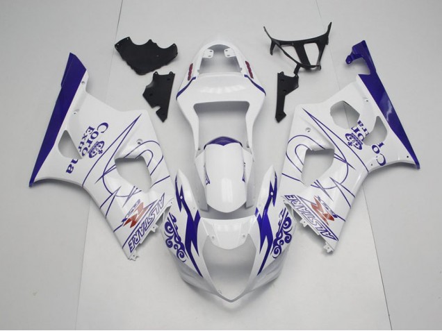 Azul Branco Corona Carenagem Moto Suzuki GSXR 1000 K3 2003-2004