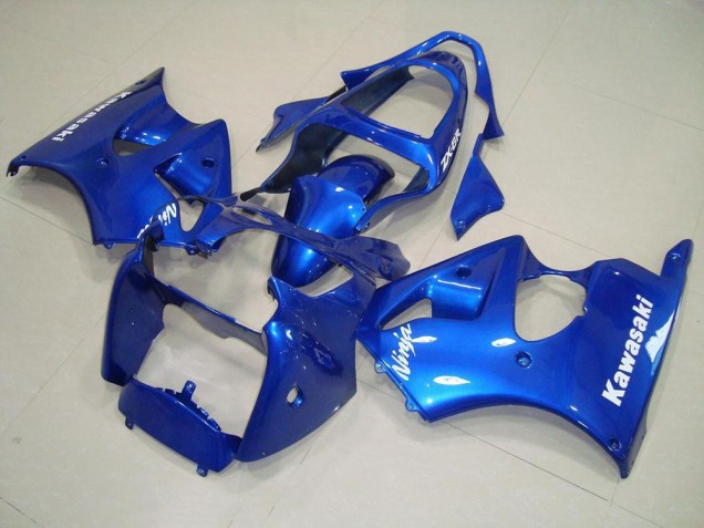 Azul & Branco Decalques Carenagem Moto Kawasaki ZX6R 2000-2002