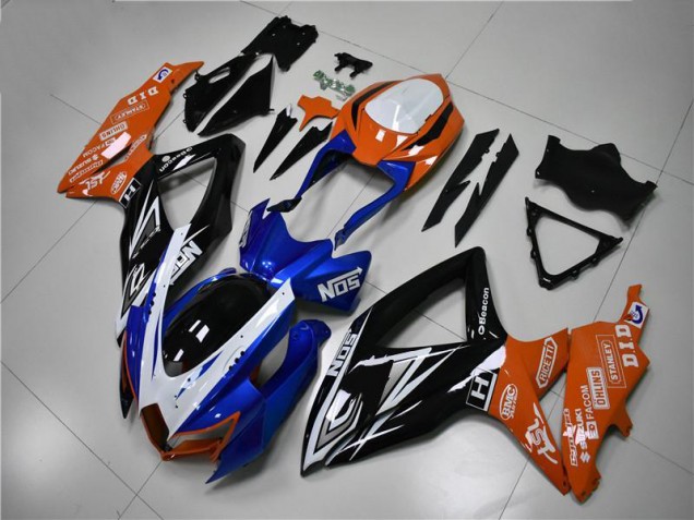 Azul Laranja Carenagem Moto Suzuki GSXR 600 / 750 K8 2008-2010