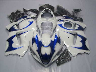 Branco Azul Moto Plástico Suzuki GSXR 1300 Hayabusa 1996-2007