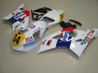 Branco Azul Pepsi 34 Carenagem Moto Suzuki GSXR 750 K4 2004-2005